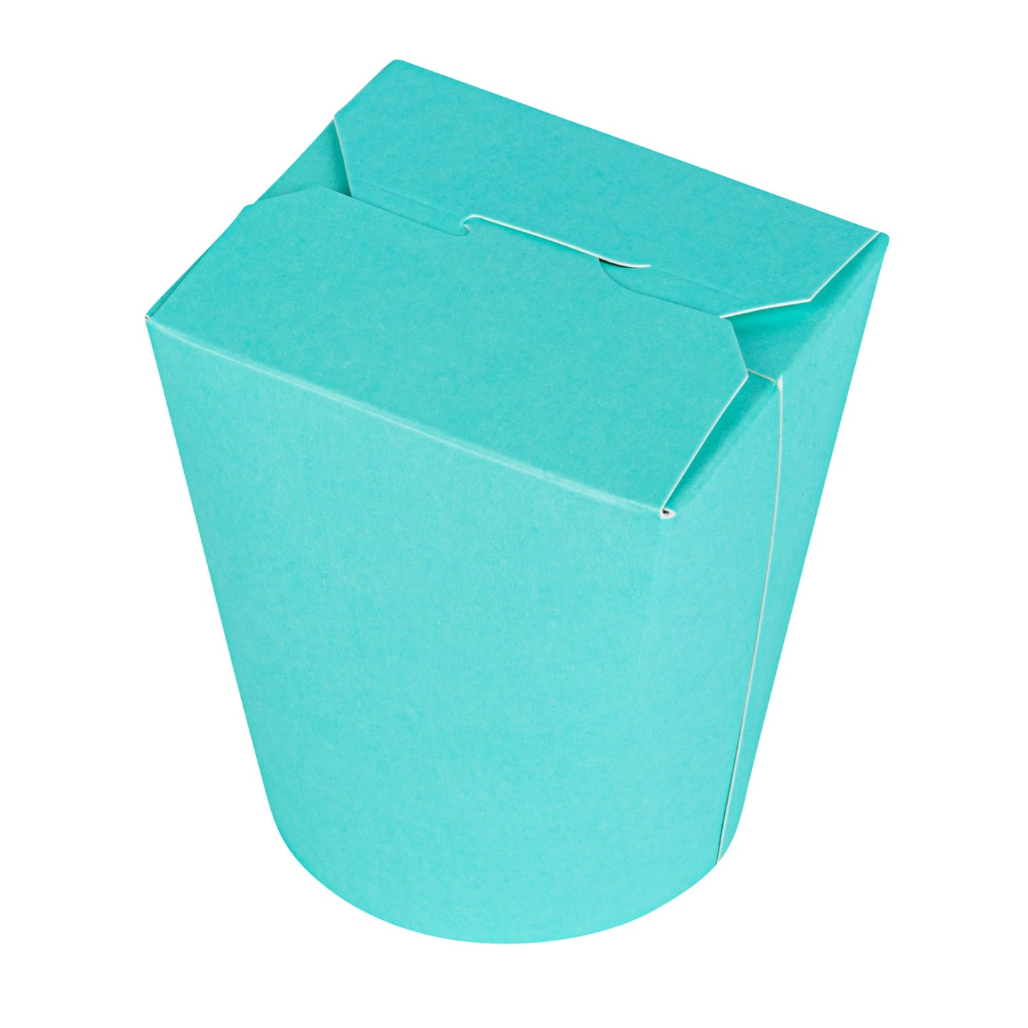 Bio Tek 16 oz Round Turquoise Paper Noodle Take Out Container - 3 1/4" x 3" x 4" - 50 count box