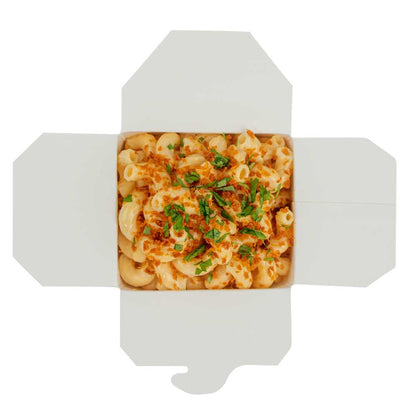 Bio Tek 16 oz Round White Paper Noodle Take Out Container - 3 1/4" x 3" x 4" - 200 count box