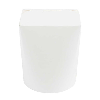 Bio Tek 16 oz Round White Paper Noodle Take Out Container - 3 1/4" x 3" x 4" - 200 count box
