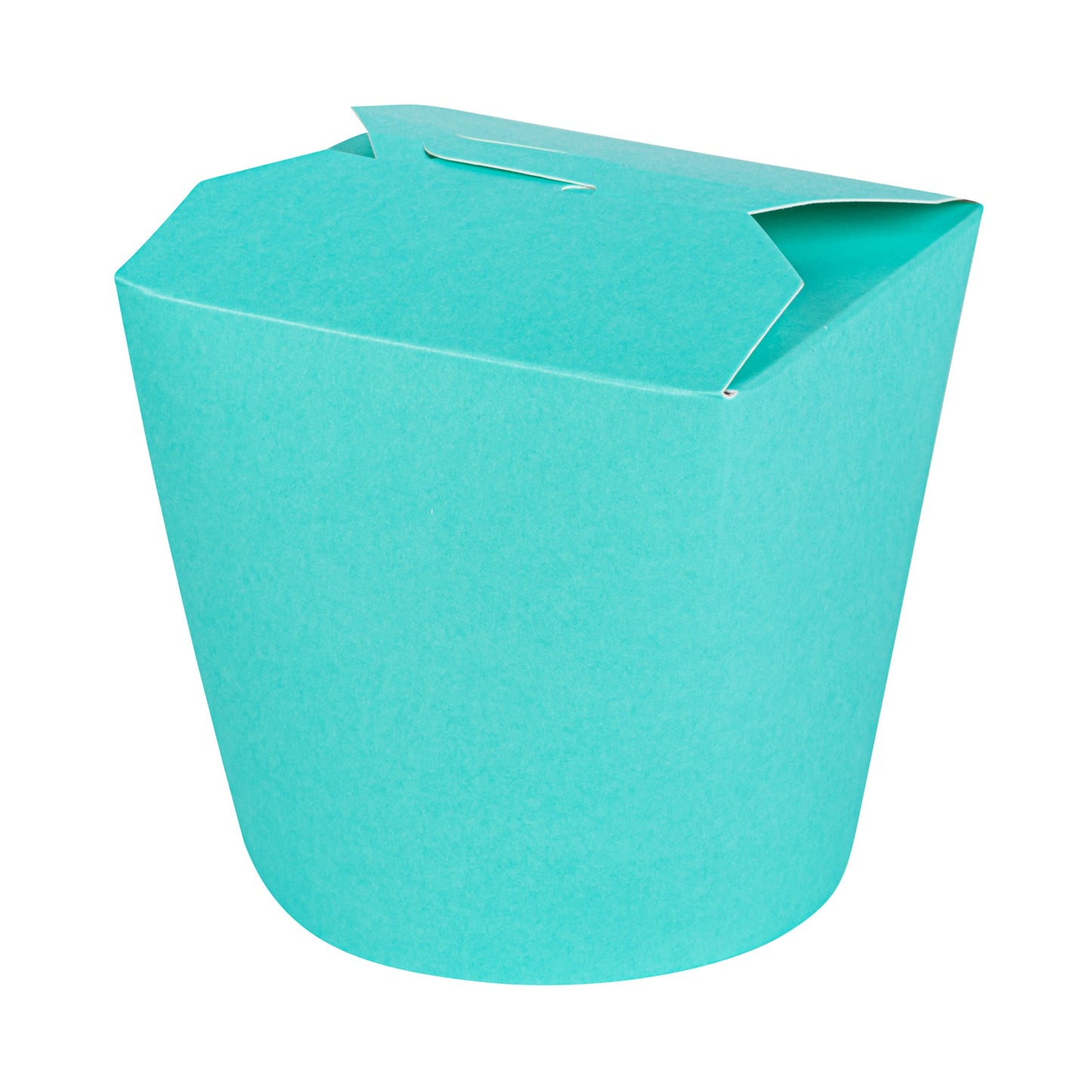 Bio Tek 26 oz Round Turquoise Paper Noodle Take Out Container - 4" x 3 1/2" x 3 3/4" - 50 count box