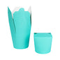 Bio Tek 26 oz Round Turquoise Paper Noodle Take Out Container - 4" x 3 1/2" x 3 3/4" - 50 count box