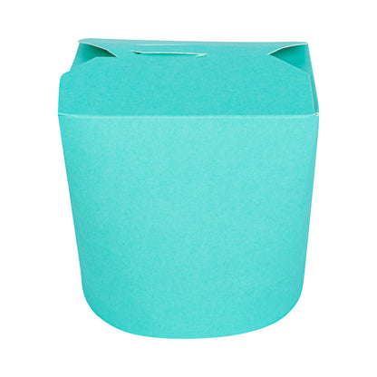 Bio Tek 26 oz Round Turquoise Paper Noodle Take Out Container - 4" x 3 1/2" x 3 3/4" - 200 count box