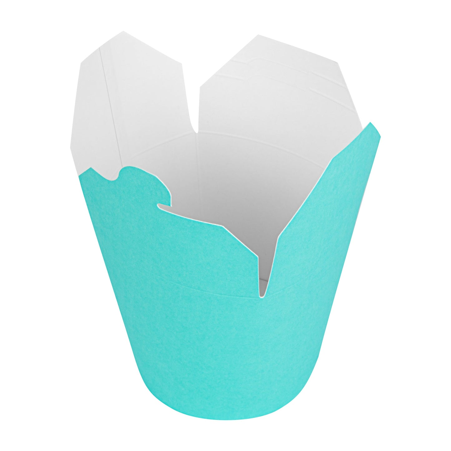 Bio Tek 26 oz Round Turquoise Paper Noodle Take Out Container - 4" x 3 1/2" x 3 3/4" - 200 count box