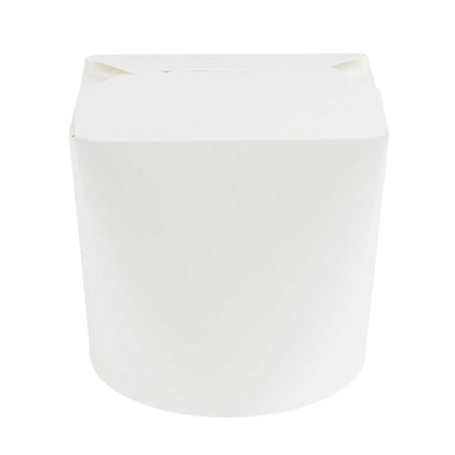 Bio Tek 26 oz Round White Paper Noodle Take Out Container - 4" x 3 1/2" x 3 3/4" - 200 count box