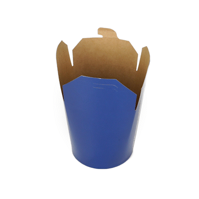 Bio Tek 32 oz Round Frenchie Paper Noodle Take Out Container - 4" x 3 1/2" x 4 1/2" - 200 count box