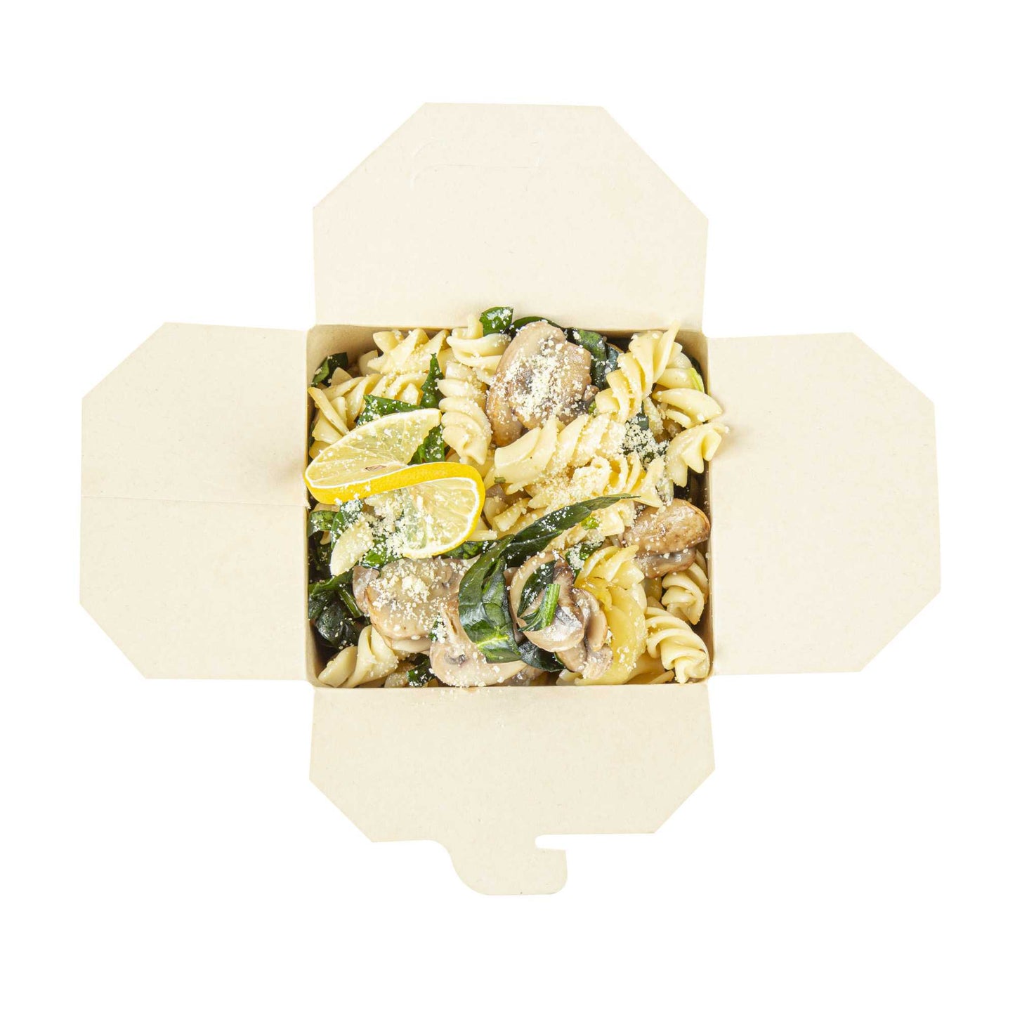 Bio Tek 32 oz Round Newsprint Paper Noodle Take Out Container - 4" x 3 1/2" x 4 1/2" - 200 count box