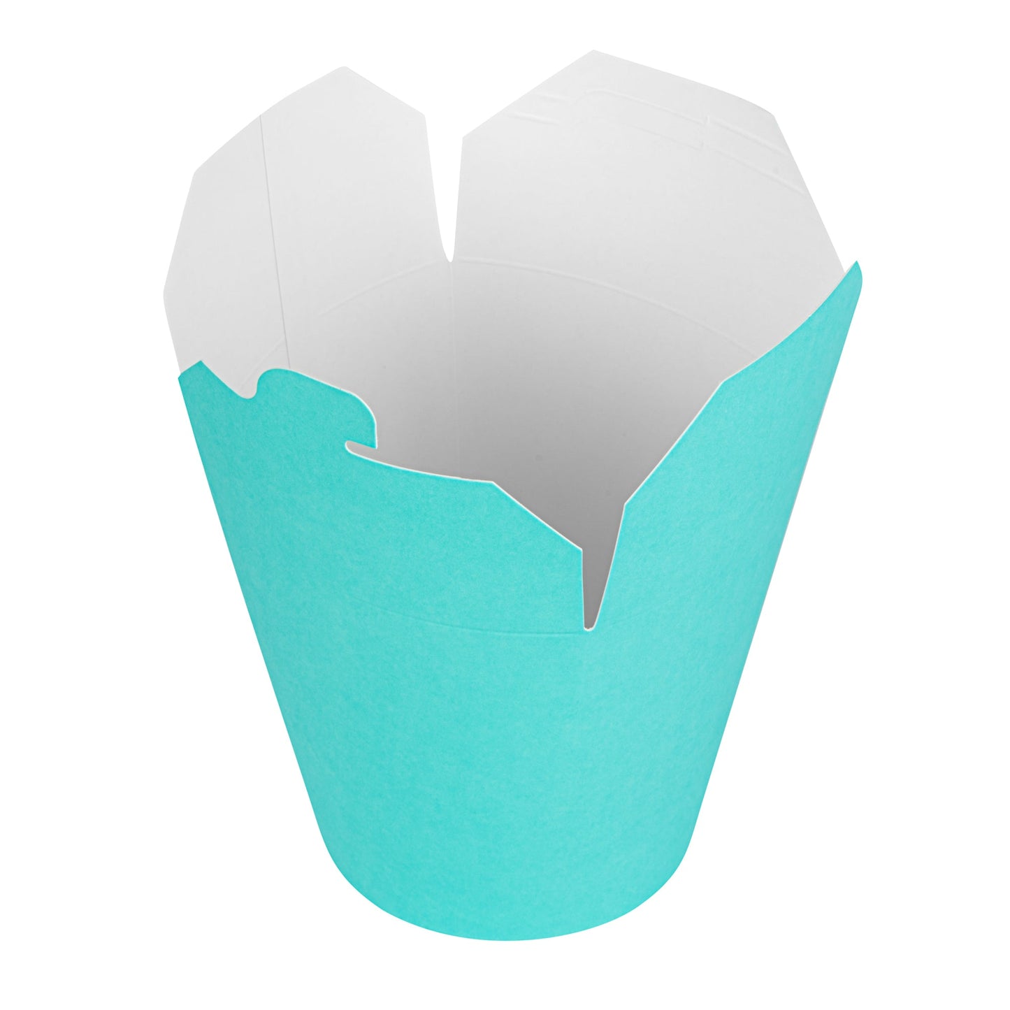 Bio Tek 32 oz Round Turquoise Paper Noodle Take Out Container - 4" x 3 1/2" x 4 1/2" - 200 count box