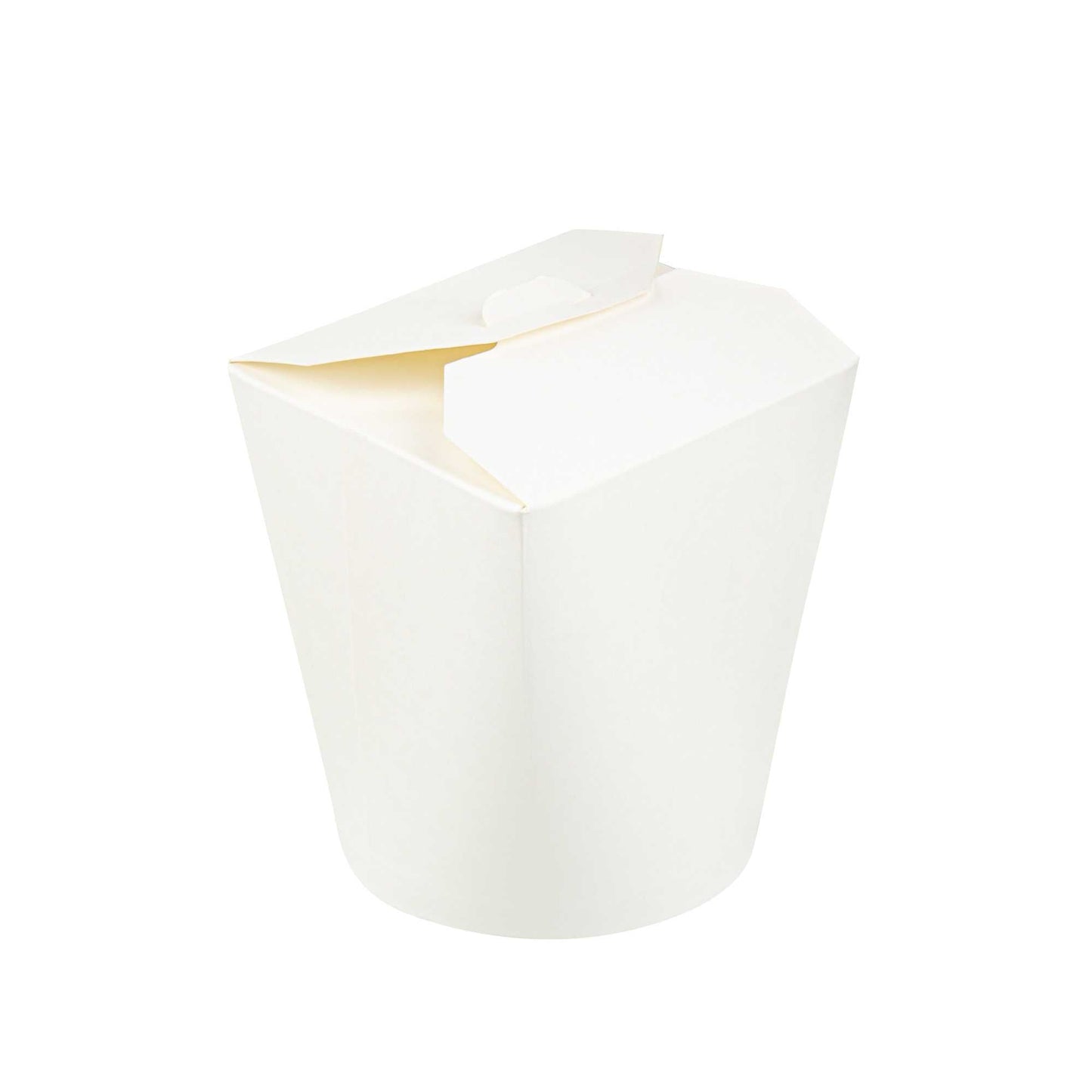 Bio Tek 32 oz Round White Paper Noodle Take Out Container - 4" x 3 1/2" x 4 1/2" - 50 count box