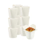 Bio Tek 32 oz Round White Paper Noodle Take Out Container - 4" x 3 1/2" x 4 1/2" - 50 count box