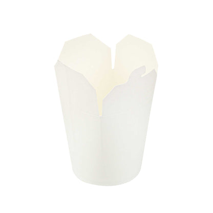 Bio Tek 32 oz Round White Paper Noodle Take Out Container - 4" x 3 1/2" x 4 1/2" - 200 count box