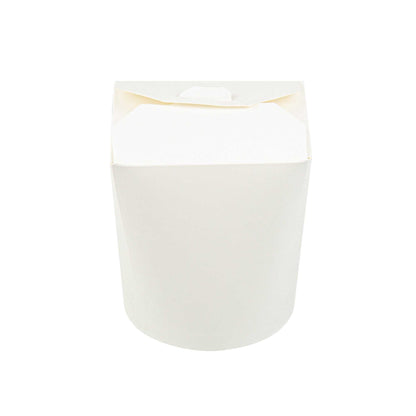 Bio Tek 32 oz Round White Paper Noodle Take Out Container - 4" x 3 1/2" x 4 1/2" - 200 count box