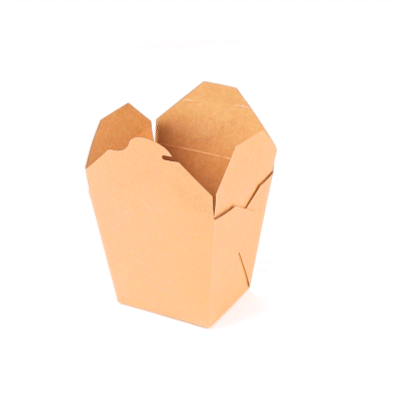 Bio Tek 26 oz Square Kraft Paper Noodle Take Out Container - 4" x 3 1/2" x 4" - 50 count box