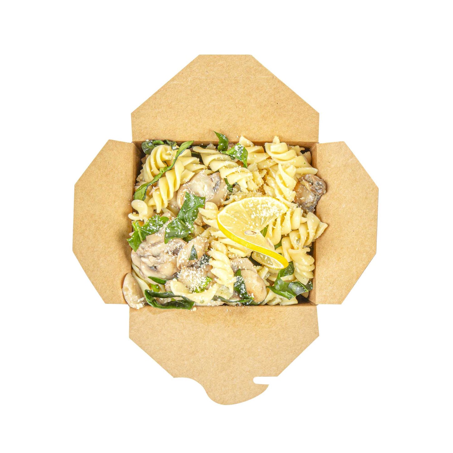 Bio Tek 26 oz Square Kraft Paper Noodle Take Out Container - 4" x 3 1/2" x 4" - 200 count box