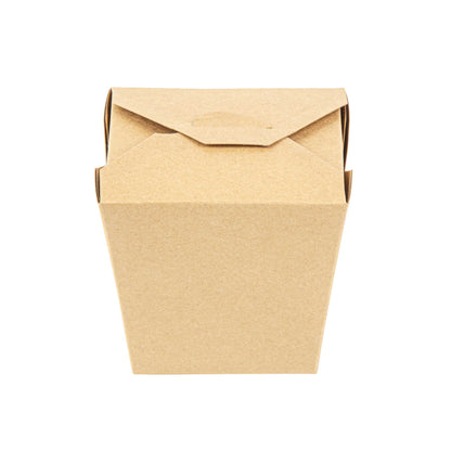 Bio Tek 26 oz Square Kraft Paper Noodle Take Out Container - 4" x 3 1/2" x 4" - 200 count box