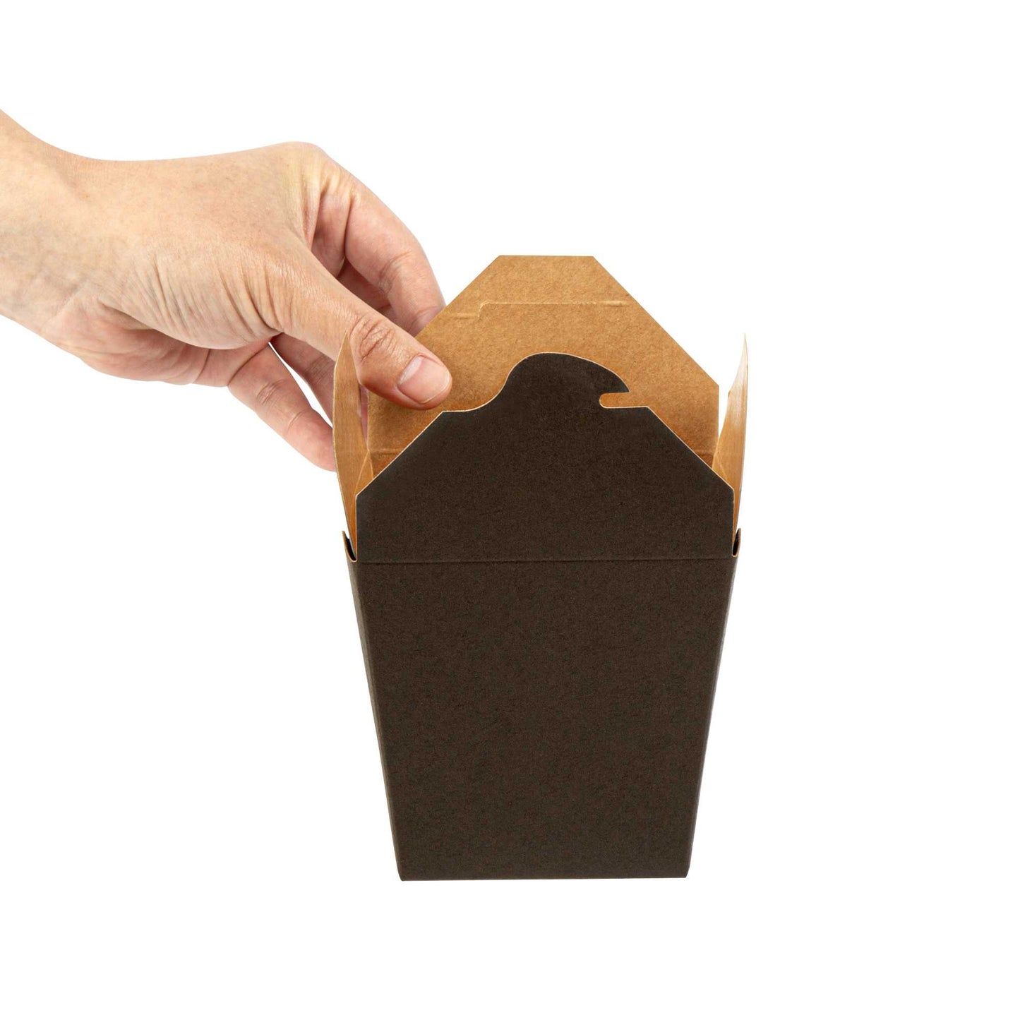 Bio Tek 26 oz Square Black Paper Noodle Take Out Container - 4" x 3 1/2" x 4" - 50 count box