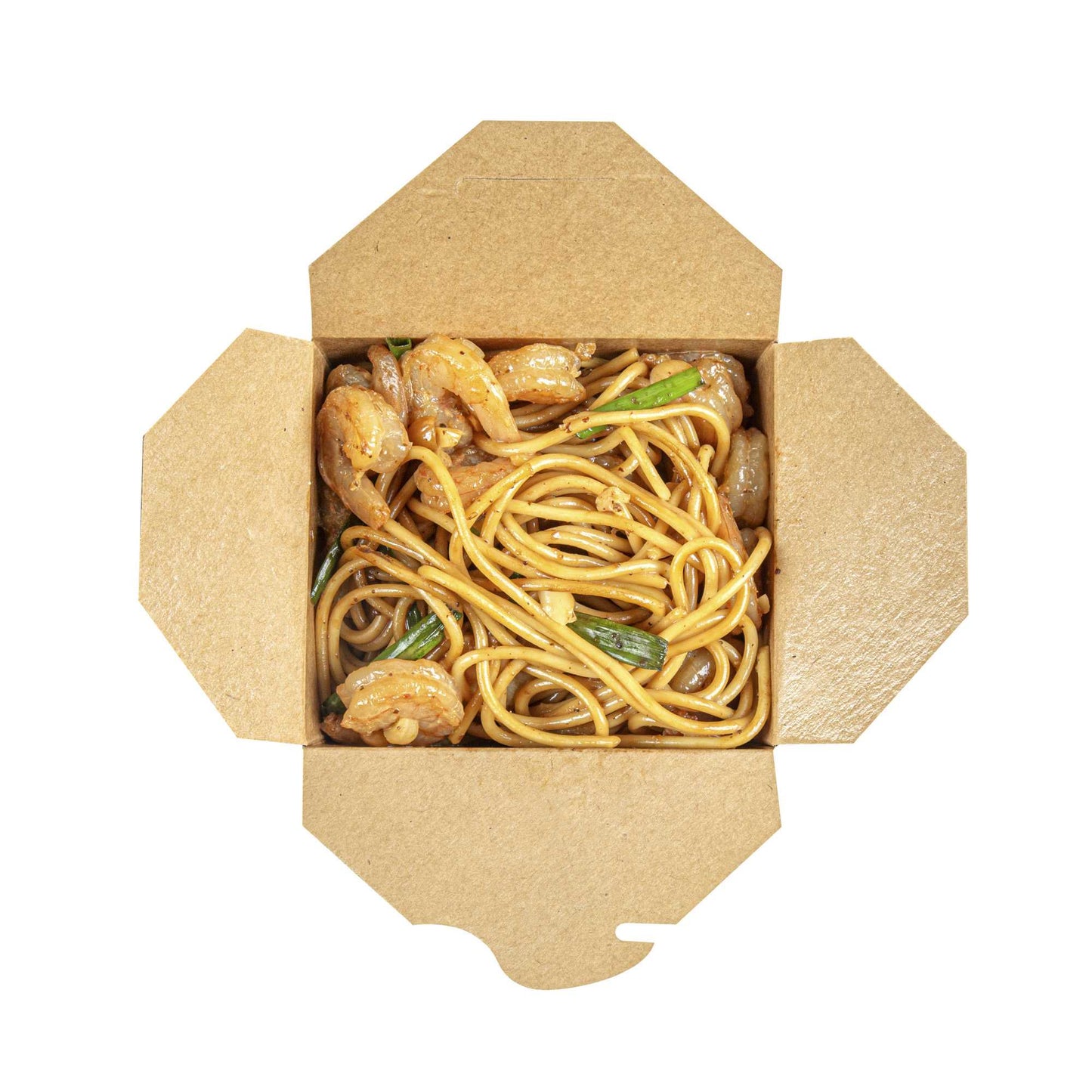 Bio Tek 26 oz Square Black Paper Noodle Take Out Container - 4" x 3 1/2" x 4" - 50 count box