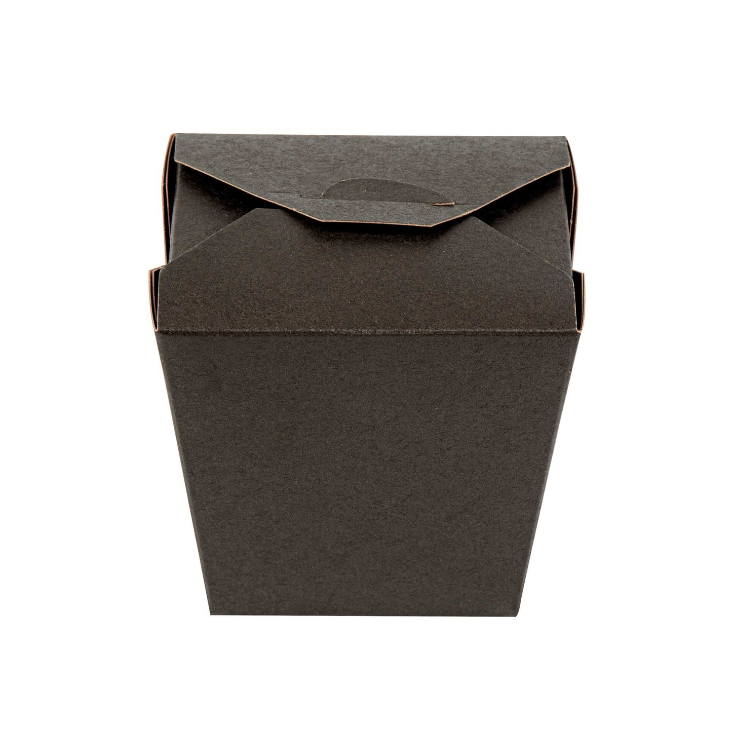 Bio Tek 26 oz Square Black Paper Noodle Take Out Container - 4" x 3 1/2" x 4" - 50 count box