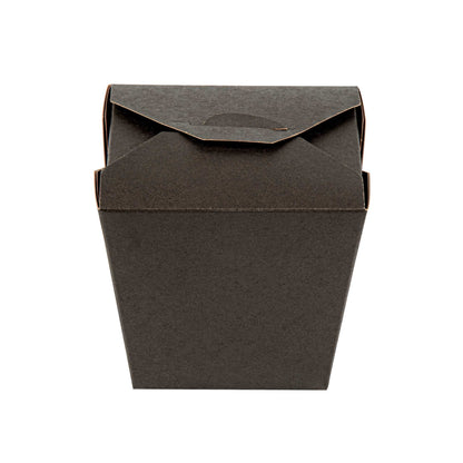 Bio Tek 26 oz Square Black Paper Noodle Take Out Container - 4" x 3 1/2" x 4" - 50 count box