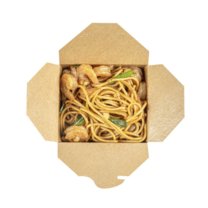 Bio Tek 26 oz Square Black Paper Noodle Take Out Container - 4" x 3 1/2" x 4" - 200 count box