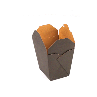 Bio Tek 26 oz Square Black Paper Noodle Take Out Container - 4" x 3 1/2" x 4" - 200 count box