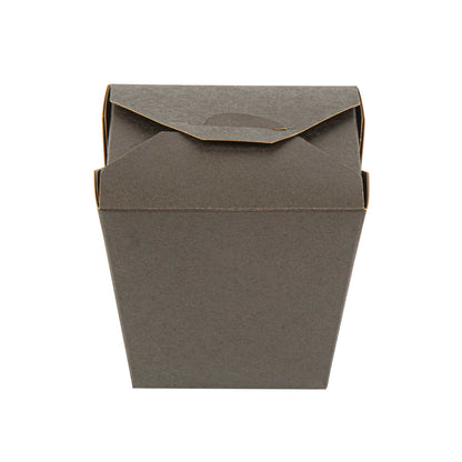 Bio Tek 26 oz Square Black Paper Noodle Take Out Container - 4" x 3 1/2" x 4" - 200 count box