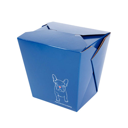 Bio Tek 26 oz Square Frenchie Paper Noodle Take Out Container - 4" x 3 1/2" x 4" - 50 count box