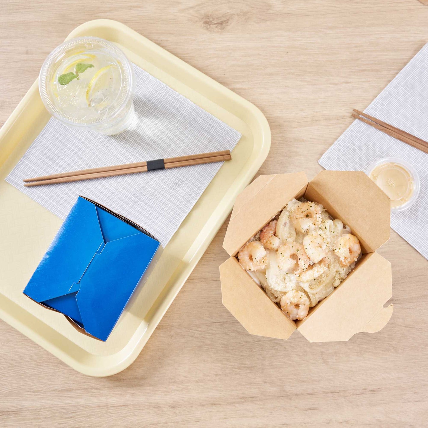 Bio Tek 26 oz Square Frenchie Paper Noodle Take Out Container - 4" x 3 1/2" x 4" - 50 count box