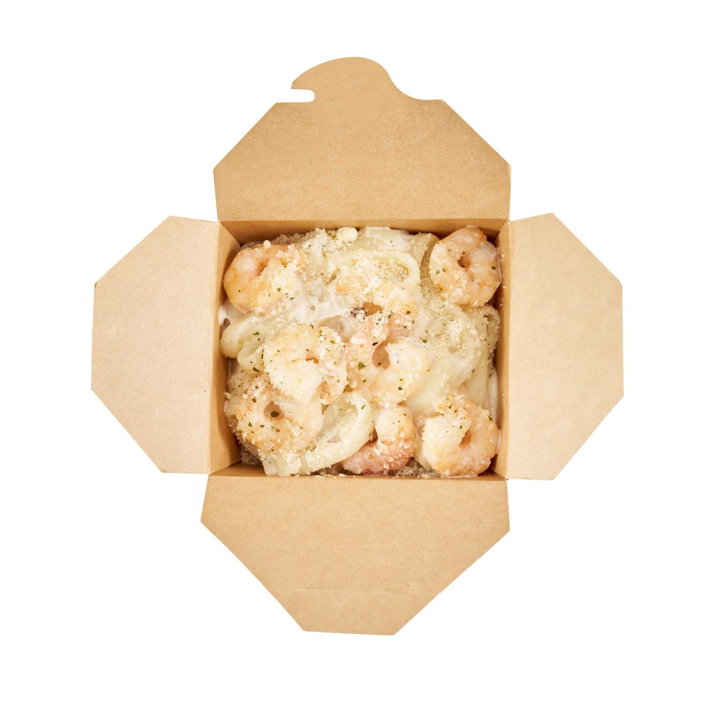 Bio Tek 26 oz Square Frenchie Paper Noodle Take Out Container - 4" x 3 1/2" x 4" - 200 count box