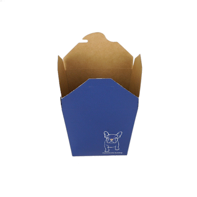 Bio Tek 26 oz Square Frenchie Paper Noodle Take Out Container - 4" x 3 1/2" x 4" - 200 count box