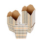 Bio Tek 26 oz Square Plaid Paper Noodle Take Out Container - 4" x 3 1/2" x 4" - 50 count box