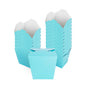 Bio Tek 26 oz Square Turquoise Paper Noodle Take Out Container - 4" x 3 1/2" x 4" - 200 count box