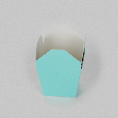Bio Tek 26 oz Square Turquoise Paper Noodle Take Out Container - 4" x 3 1/2" x 4" - 200 count box