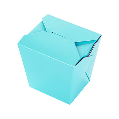 Bio Tek 26 oz Square Turquoise Paper Noodle Take Out Container - 4" x 3 1/2" x 4" - 200 count box