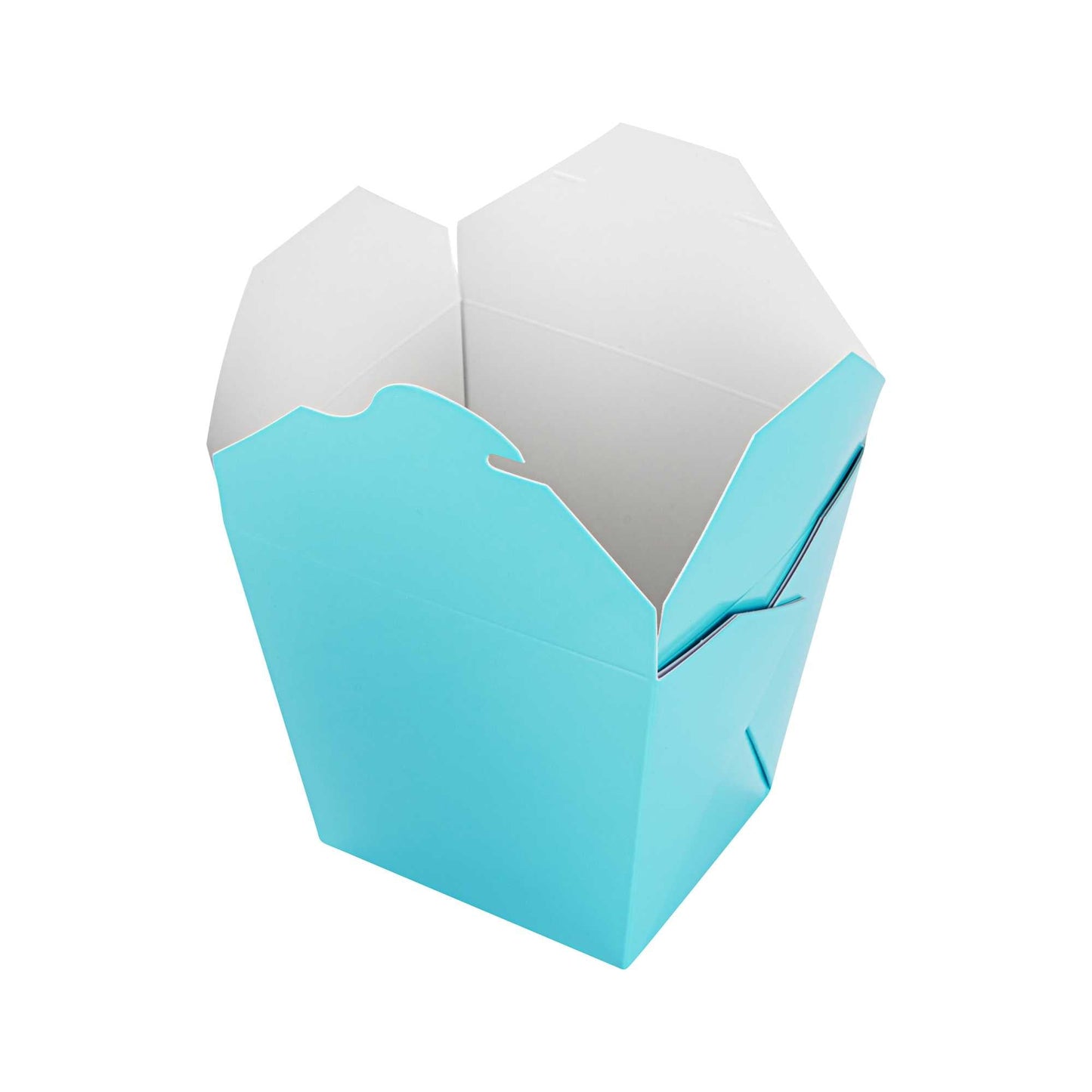 Bio Tek 26 oz Square Turquoise Paper Noodle Take Out Container - 4" x 3 1/2" x 4" - 200 count box