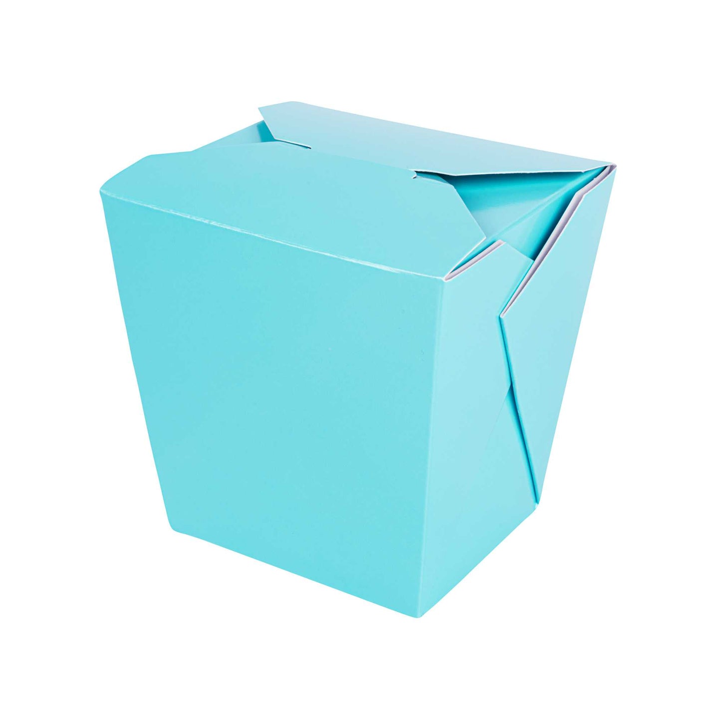 Bio Tek 26 oz Square Turquoise Paper Noodle Take Out Container - 4" x 3 1/2" x 4" - 200 count box
