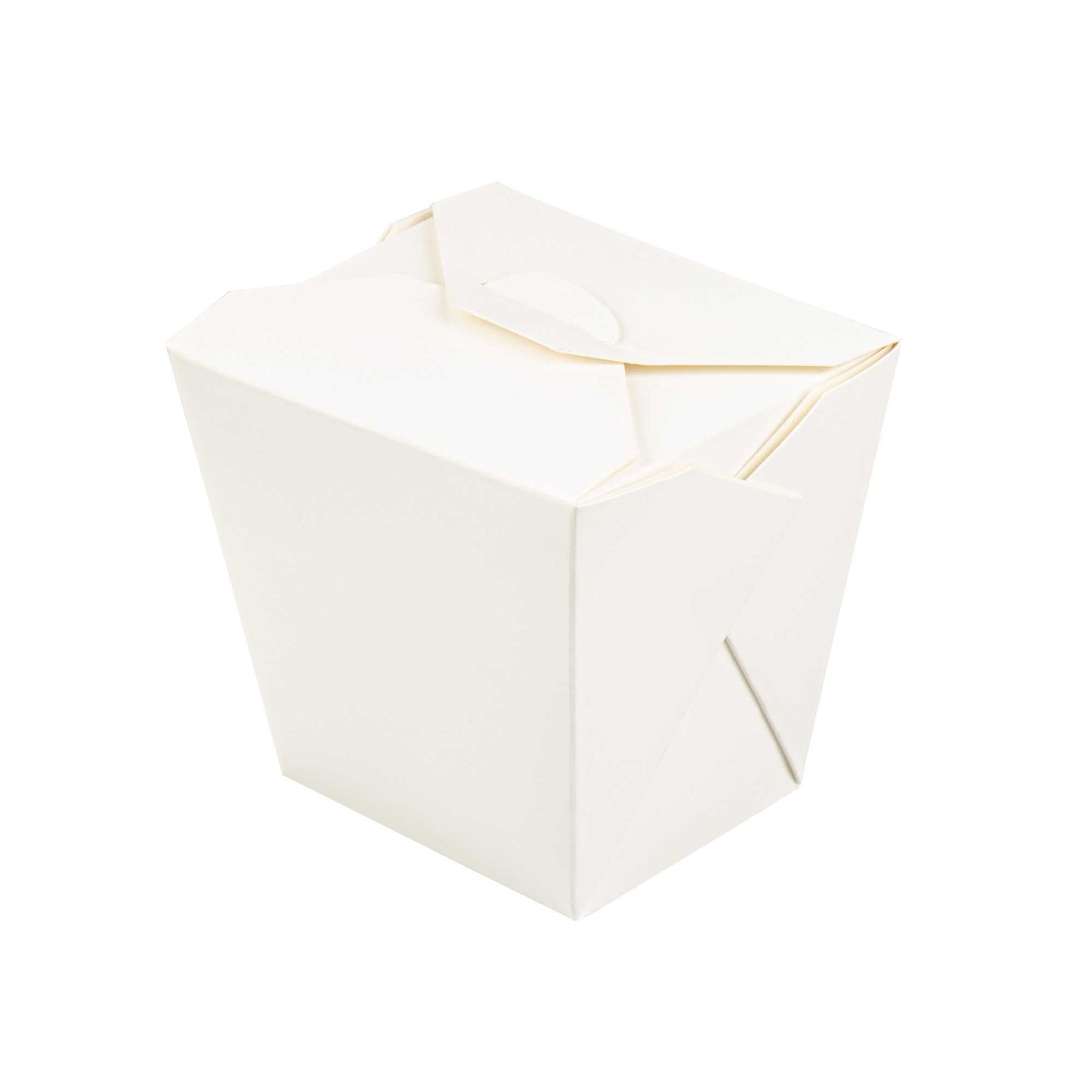 Bio Tek 26 oz Square White Paper Noodle Take Out Container - 4" x 3 1/2" x 4" - 200 count box