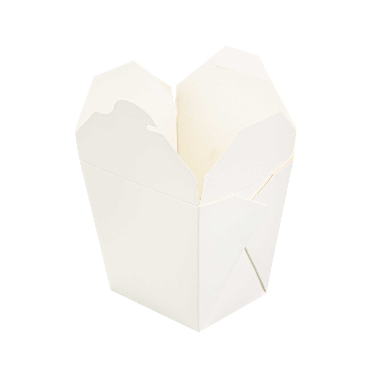 Bio Tek 26 oz Square White Paper Noodle Take Out Container - 4" x 3 1/2" x 4" - 50 count box
