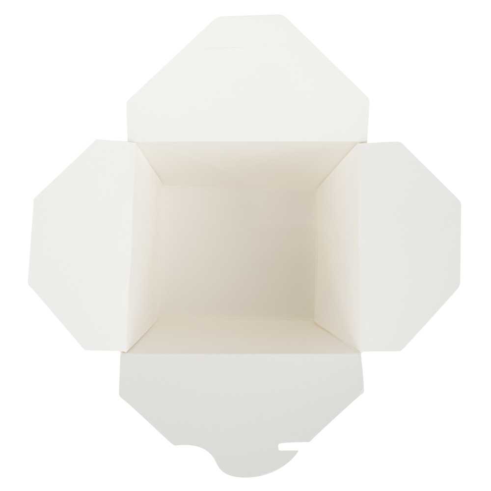 Bio Tek 26 oz Square White Paper Noodle Take Out Container - 4" x 3 1/2" x 4" - 200 count box
