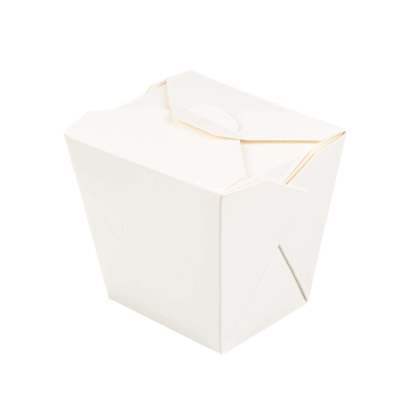 Bio Tek 26 oz Square White Paper Noodle Take Out Container - 4" x 3 1/2" x 4" - 200 count box