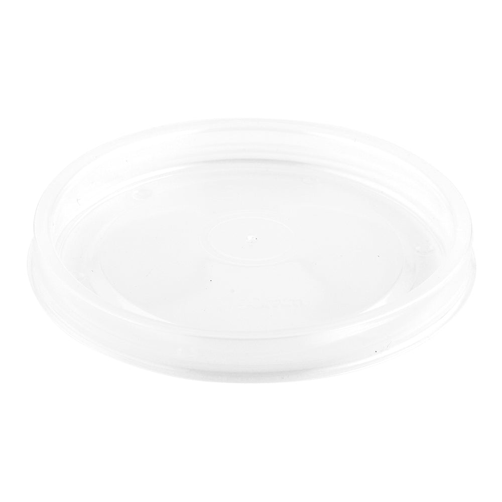 Bio Tek Round Clear Plastic Soup Container Lid - Fits 8 and 12 oz - 25 count box