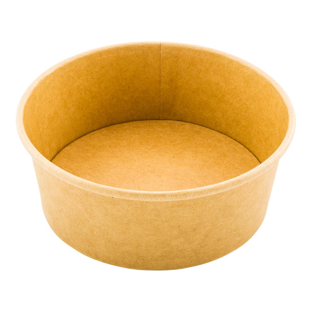 Bio Tek 25 oz Round Kraft Paper Take Out Container - 6" x 6" x 2 1/2" - 50 count box