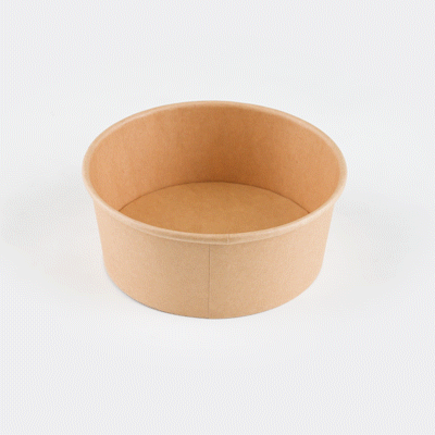 Bio Tek 25 oz Round Kraft Paper Take Out Container - 6" x 6" x 2 1/2" - 200 count box
