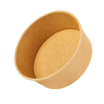 Bio Tek 25 oz Round Kraft Paper Take Out Container - 6" x 6" x 2 1/2" - 200 count box