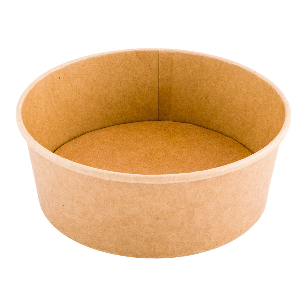 Bio Tek 44 oz Round Kraft Paper Take Out Container - 7 1/4" x 7 1/4" x 2 1/2" - 50 count box