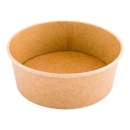 Bio Tek 44 oz Round Kraft Paper Take Out Container - 7 1/4" x 7 1/4" x 2 1/2" - 50 count box