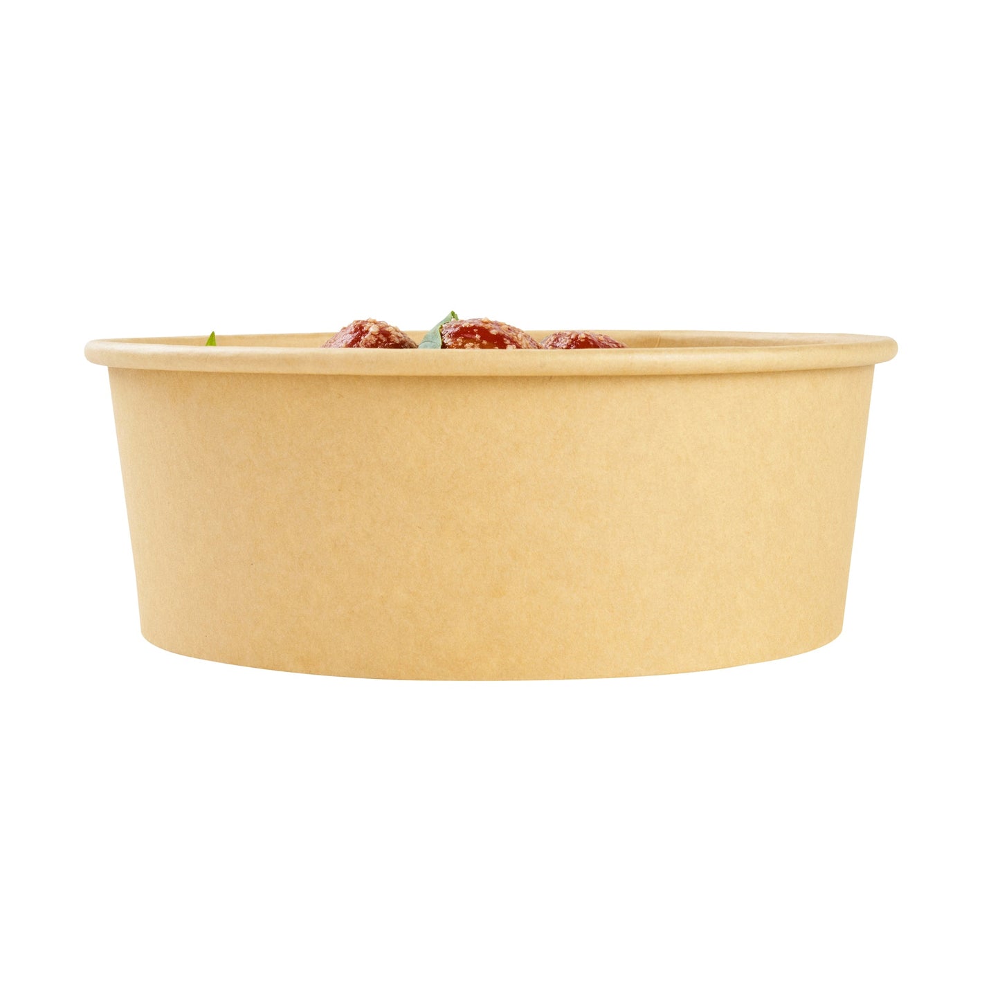 Bio Tek 44 oz Round Kraft Paper Take Out Container - 7 1/4" x 7 1/4" x 2 1/2" - 200 count box
