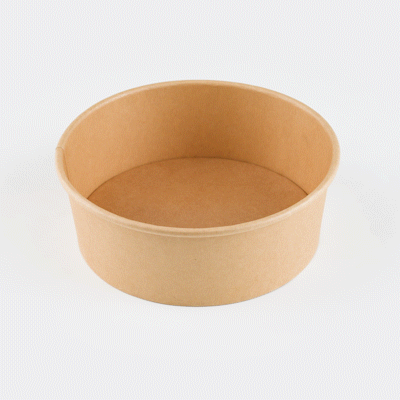 Bio Tek 44 oz Round Kraft Paper Take Out Container - 7 1/4" x 7 1/4" x 2 1/2" - 200 count box