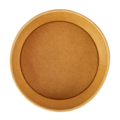 Bio Tek 44 oz Round Kraft Paper Take Out Container - 7 1/4" x 7 1/4" x 2 1/2" - 200 count box