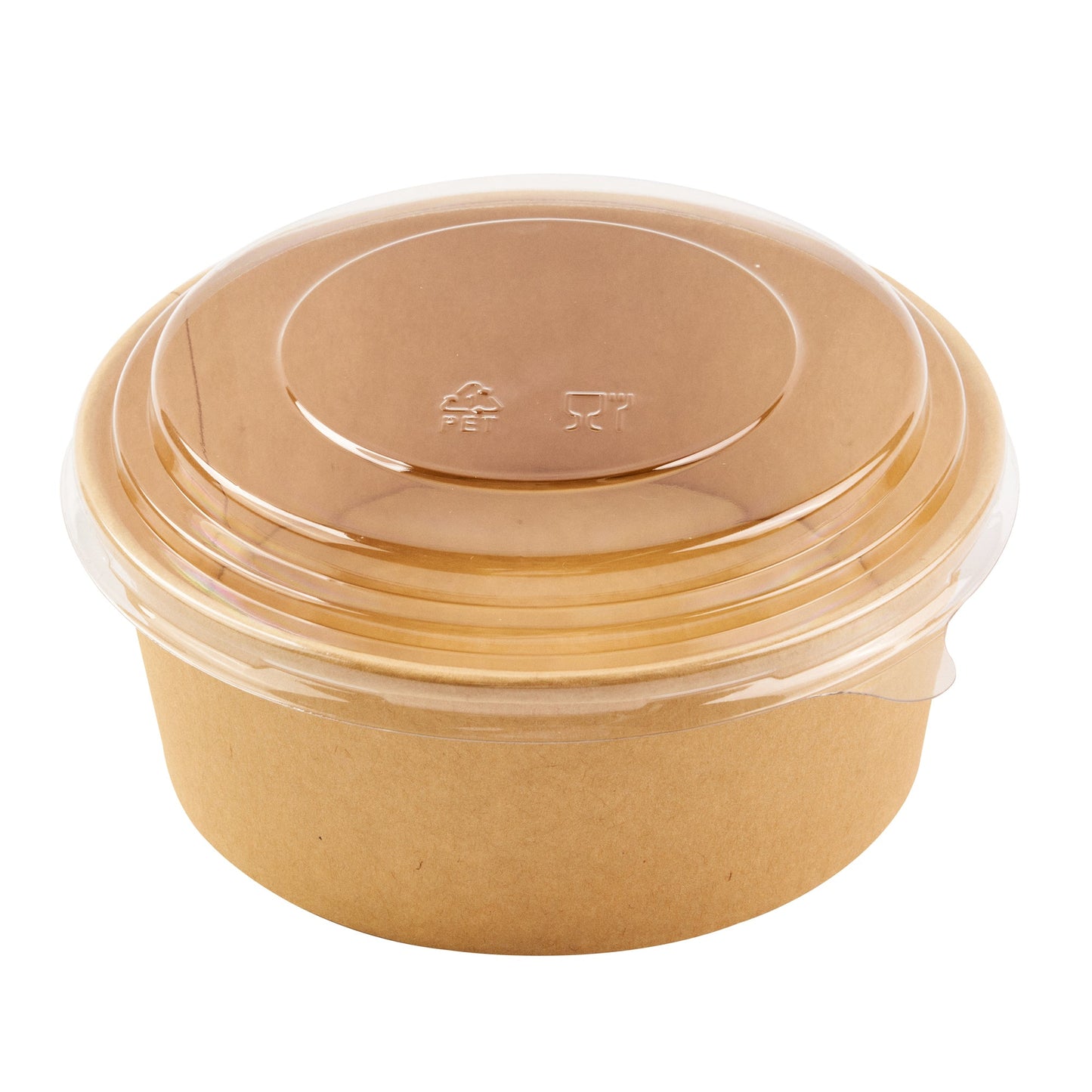 Bio Tek Take Out Container Round Clear Plastic Lid - Fits 25 oz - 200 count box