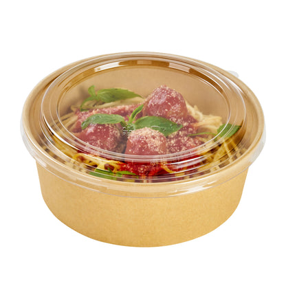 Bio Tek Round Clear Plastic Take Out Container Lid - Fits 44 oz - 200 count box